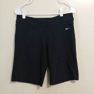 Nike Womens Dri-Fit Athletic Black Biking Shorts Activewear Bike Shorts M (8-10)